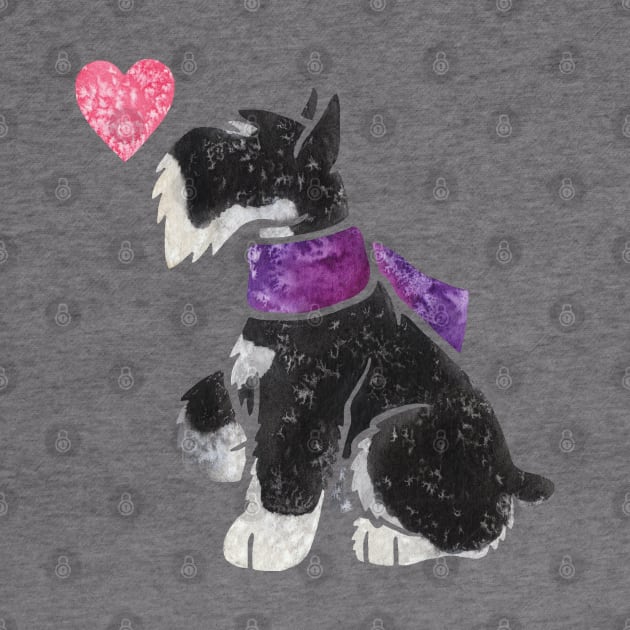 Miniature Schnauzer (black and silver) by animalartbyjess